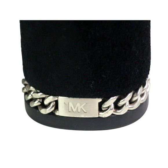 Michael Michael Kors BLACK REAL LEATHER SUEDE HIGH HEEL ROUND TOE ANKLE BOOTS 7M - Picture 6 of 16